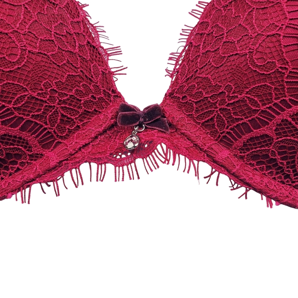 Victoria's Secret Berry Lace Dream Angels Push Up Bra Size 34C - Picture 2 of 7